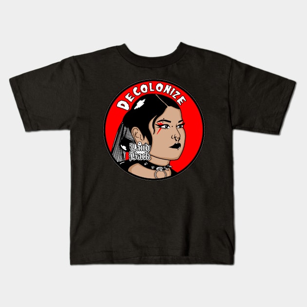 Indigenous Anarchist Punker Kids T-Shirt by Skidskunx